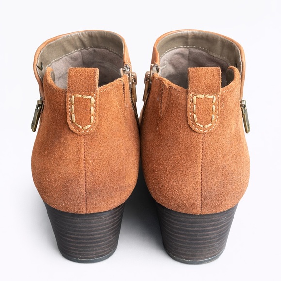 Earth Conway Maple Brown Leather Ankle Boots Block Heel Women’s Size 11 - Picture 5 of 5